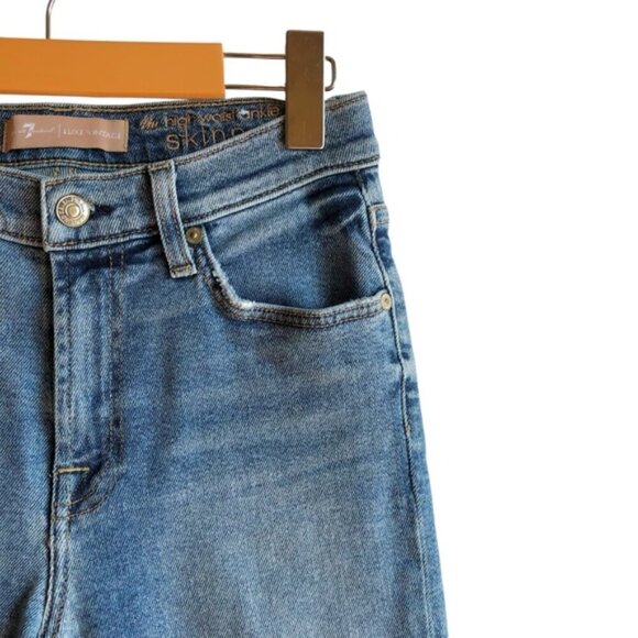 7 For All Mankind 7FAM High Waist Ankle Skinny Jeans Luxe Vintage Size 28 - Picture 6 of 14